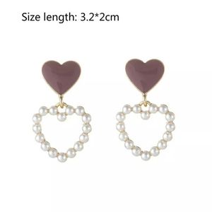 New Heart Faux Pearl Earrings
